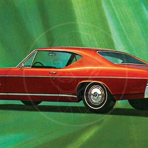 1968 chevy Chevelle Malibu Sport Coupe - 10 x 17 Giclée Canvas Print eine Ansichtskarte
