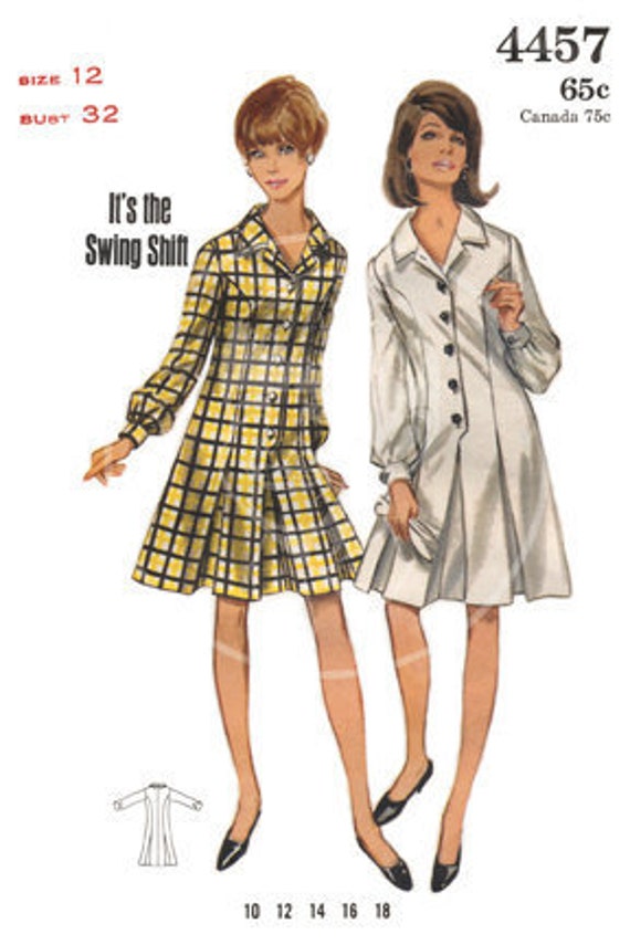 Vintage Dress Pattern Illustration 5112 10x15 Gicl\u00e9e Canvas Print