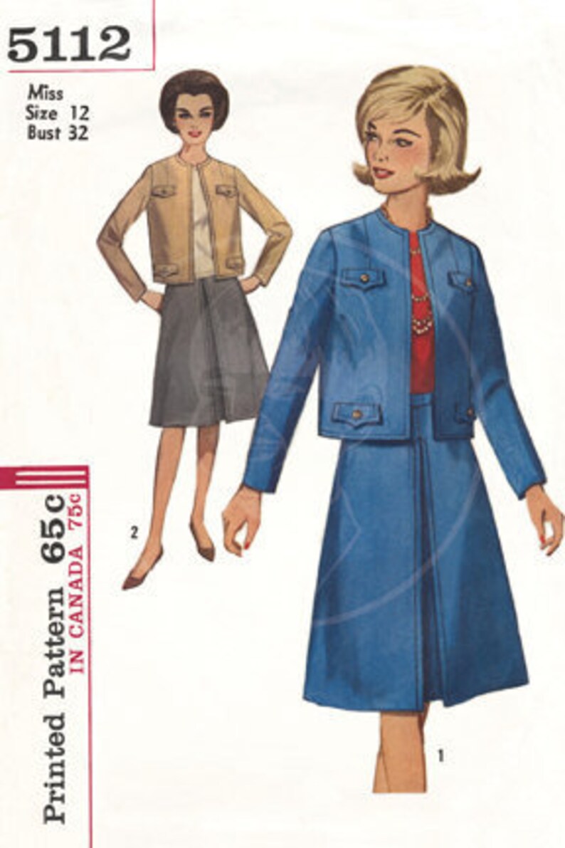 Vintage Dress Pattern Illustration 5112 10x15 Gicl\u00e9e Canvas Print