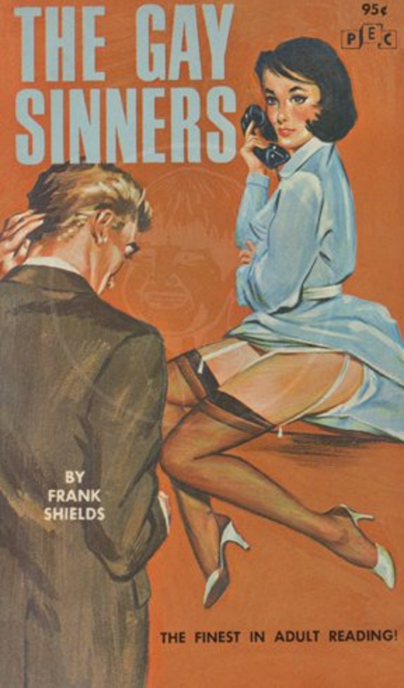 The Gay Sinners 10x17 Giclée Canvas Print of a Vintage Pulp Paperback Cover image 1