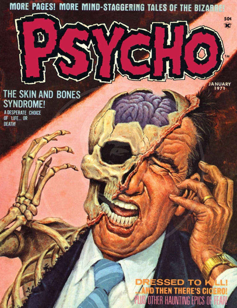 Psycho Jan 71  10x13 Giclée Canvas Print of a Vintage Comic image 1