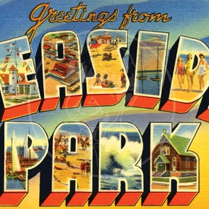 Grüße aus Seaside Park, NJ - 10 x 16 Giclée Canvas Print Ansichtskarte