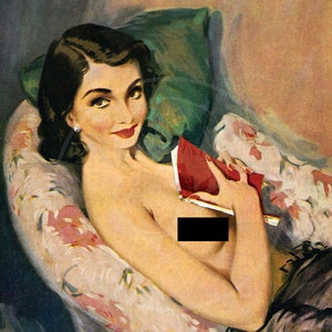 Centerfold (Men Only Apr 52) (MATURE) - 10x14 Giclée Canvas Print of Vintage Magazine Centerfold
