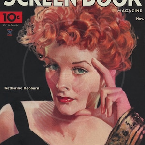 Screen Book Magazine (Nov 34) - 10x14 Giclée Canvas Print of Vintage Movie Magazine