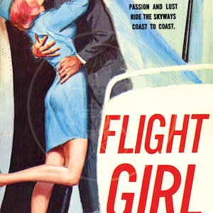 Flight Girl - 10x16 Giclée Canvas Print of Vintage Pulp Paperback