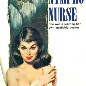 Nympho Nurse - 10 x 17 Giclée Canvas Print Taschenbuch Cover Jahrgang Zellstoff-