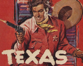 Texas Revenge - 10x15 Giclée Canvas Print of Vintage Pulp Western Paperback