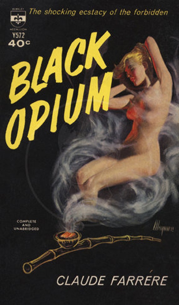 Black Opium - 10 x 17 Giclée Canvas Print of Vintage Pulp Paperback