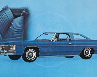1974 Chevy Impala Custom Coupe - 10x17 Giclée Canvas Print of Vintage Advertising Postcard