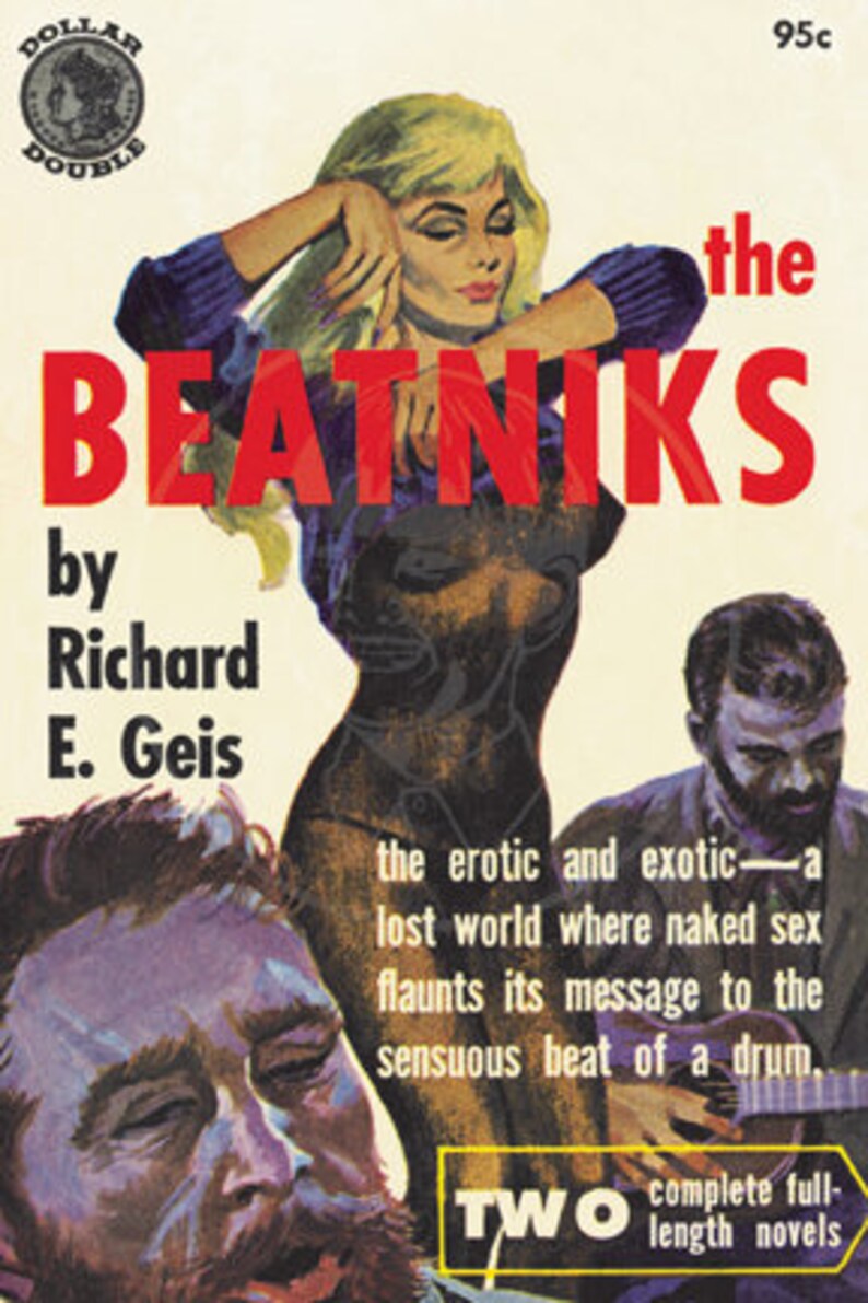 The Beatniks 10x15 Giclée Canvas Print of Vintage Pulp Paperback image 1