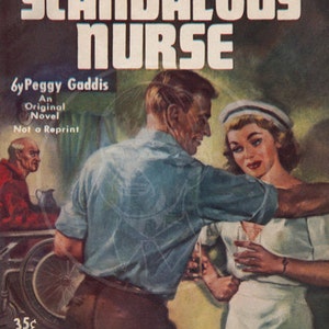 Scandalous Nurse 10x13 Giclée Canvas Print of Vintage Pulp Paperback image 1