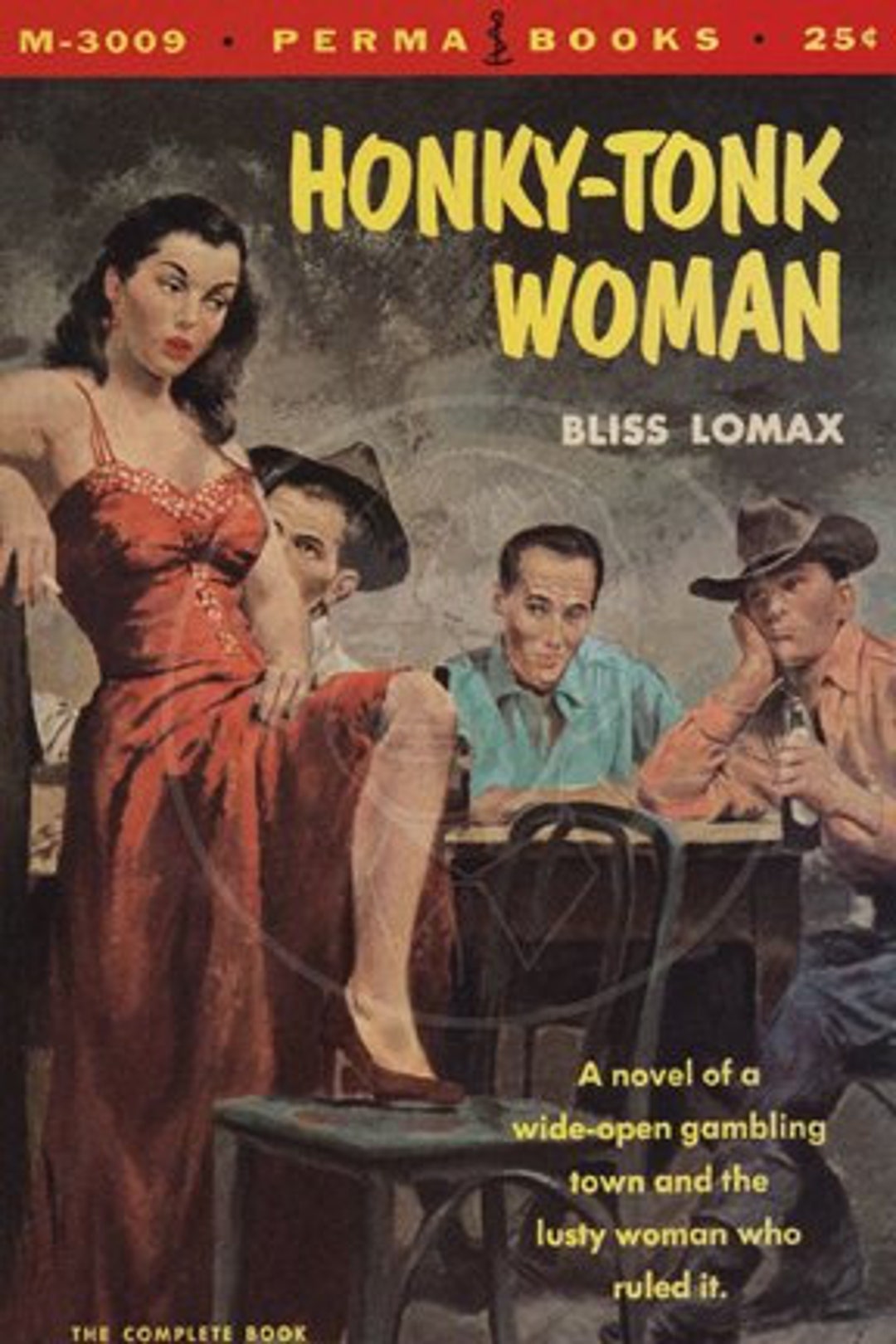 Honkytonk Woman 10x15 Giclée Canvas Print of a Vintage Pulp Paperback