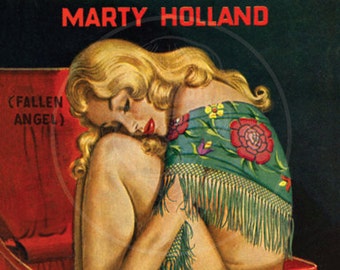 Blonde Baggage - 10x15 Giclée Canvas Print of a Vintage Pulp Paperback Cover