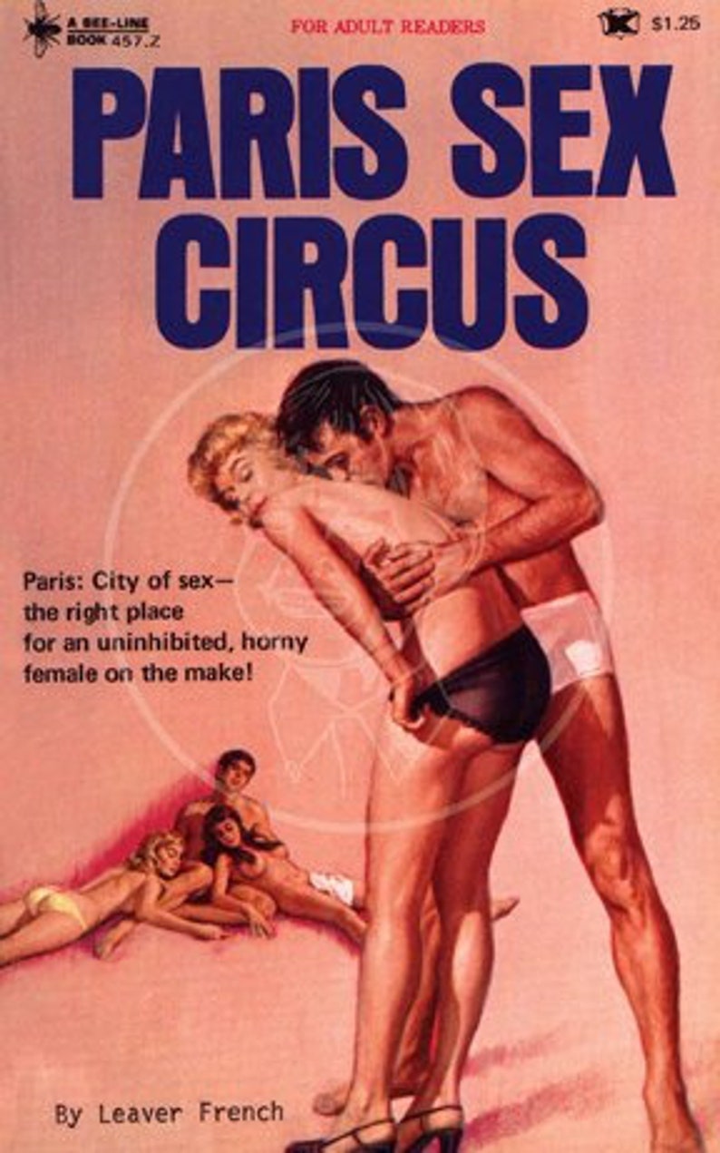 Paris Sex Circus 10x16 Giclée Canvas Print of Vintage Pulp Paperback image 1