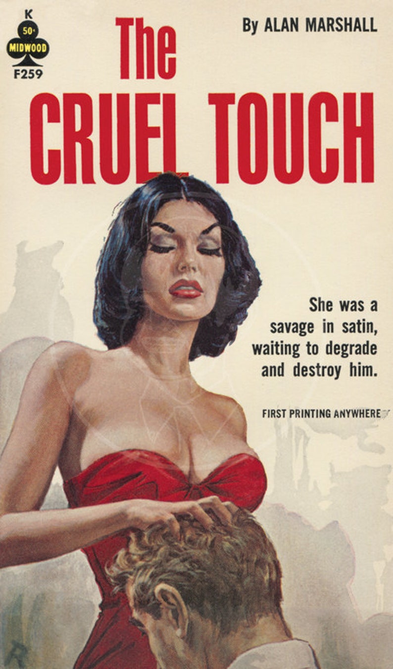 The Cruel Touch 10x17 Giclée Canvas Print of a Vintage Pulp Paperback Cover zdjęcie 1