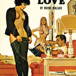 His Lesbian Love 10x16 Giclée Canvas Print of a Vintage Pulp Paperback Cover image 1