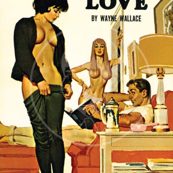 His Lesbian Love - 10x16 Giclée Canvas Print of a Vintage Pulp Paperback Cover