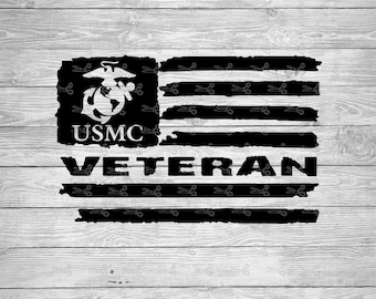USMC Veteran Flag Decal