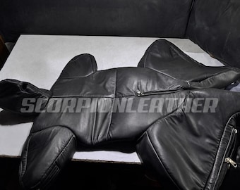 Handmade Genuine Leather Full Body Suit – Custom Made Hooded Leather Bodysuit in Black