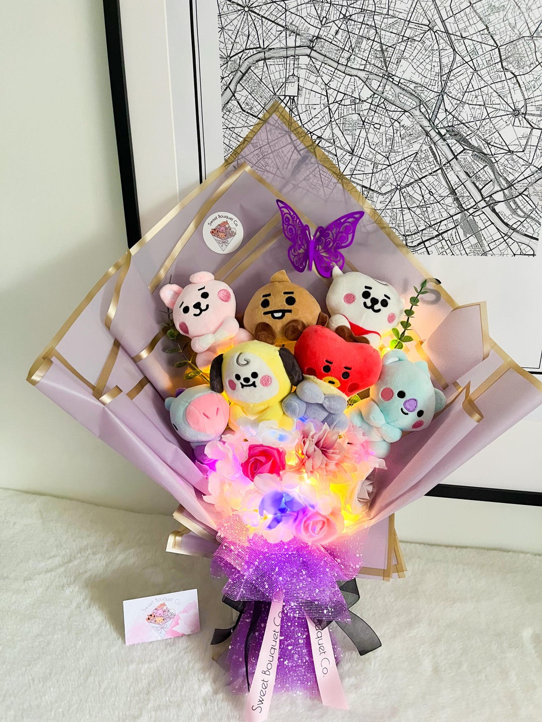 BTS  BT21   7セット　フラワー BT21 Bouquet, BTS Bouquet, Custom Floral Arrangement - Etsy