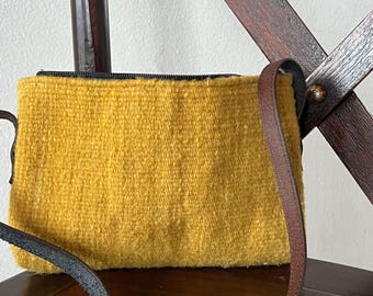 Handmade wool bag • small with strap • made in Oaxaca