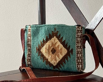 Handmade wool bag • small with strap • made in Oaxaca