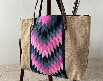 Handmade wool bag • large 35 x 45 cm • made in Oaxaca