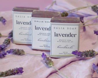 Natural soap bar with essential oil • Handmade in Mexico • Lavender oil • 100 g
