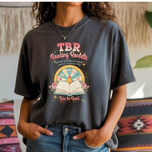 TBR Reading Roulette Shirt | Vintage Book Lover Tee, Reading Challenge Apparel, Reader Gift, Bookish T-shirt