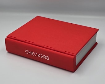 Magnetic Book-Style Checkers Set – Foldable 3D Printed Travel Game | Playbook'd Series