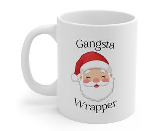 Tazza Gangsta Wrapper / Tazza di Natale di Babbo Natale, Tazza da caffè per le feste