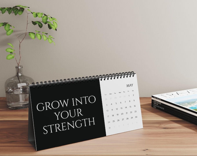 Minimal Grid Desktop Calendar 2026 | Spiral Desk Calendar