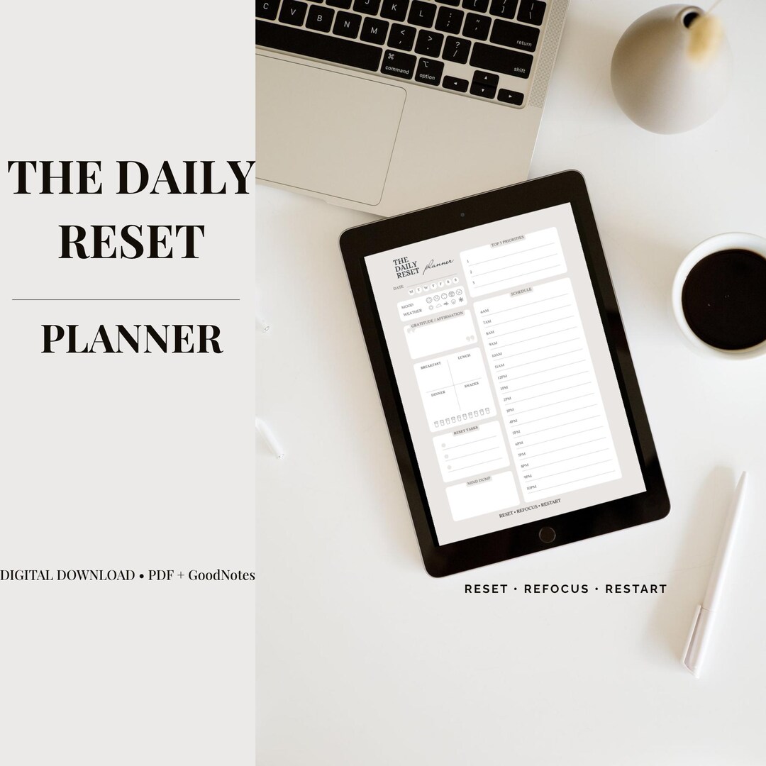 The Daily Reset Planner | Minimalist Digital Planner | Self Care ...