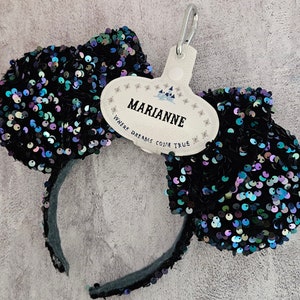 Personalized Ear Headband Holder | Cast Member Name Tag Ear Holder for your Disney Trip Backpack