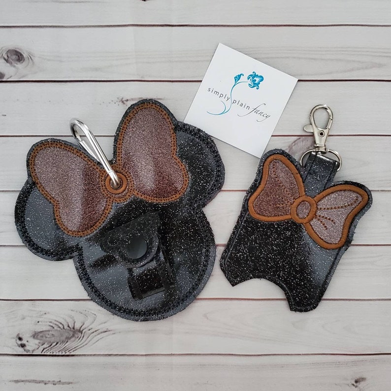 Mouse Ear Holder Gift SetEar Holder and Hand Sanitizer Holder SetGreat Gift for Disney LoverRose GoldBelle BronzeClassic Black and Red