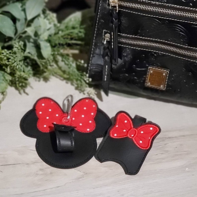Mouse Ear Holder Gift SetEar Holder and Hand Sanitizer Holder SetGreat Gift for Disney LoverRose GoldBelle BronzeClassic Black and Red