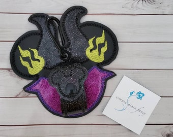 Maleficent Mouse Ear Holder, Theme Park Bag Clip