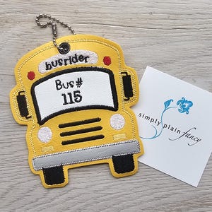 School Bus Rider | Bus Number Bag Tag
