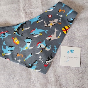 Pirate Sharks Dog Bandana Personalized Shark Biten Name