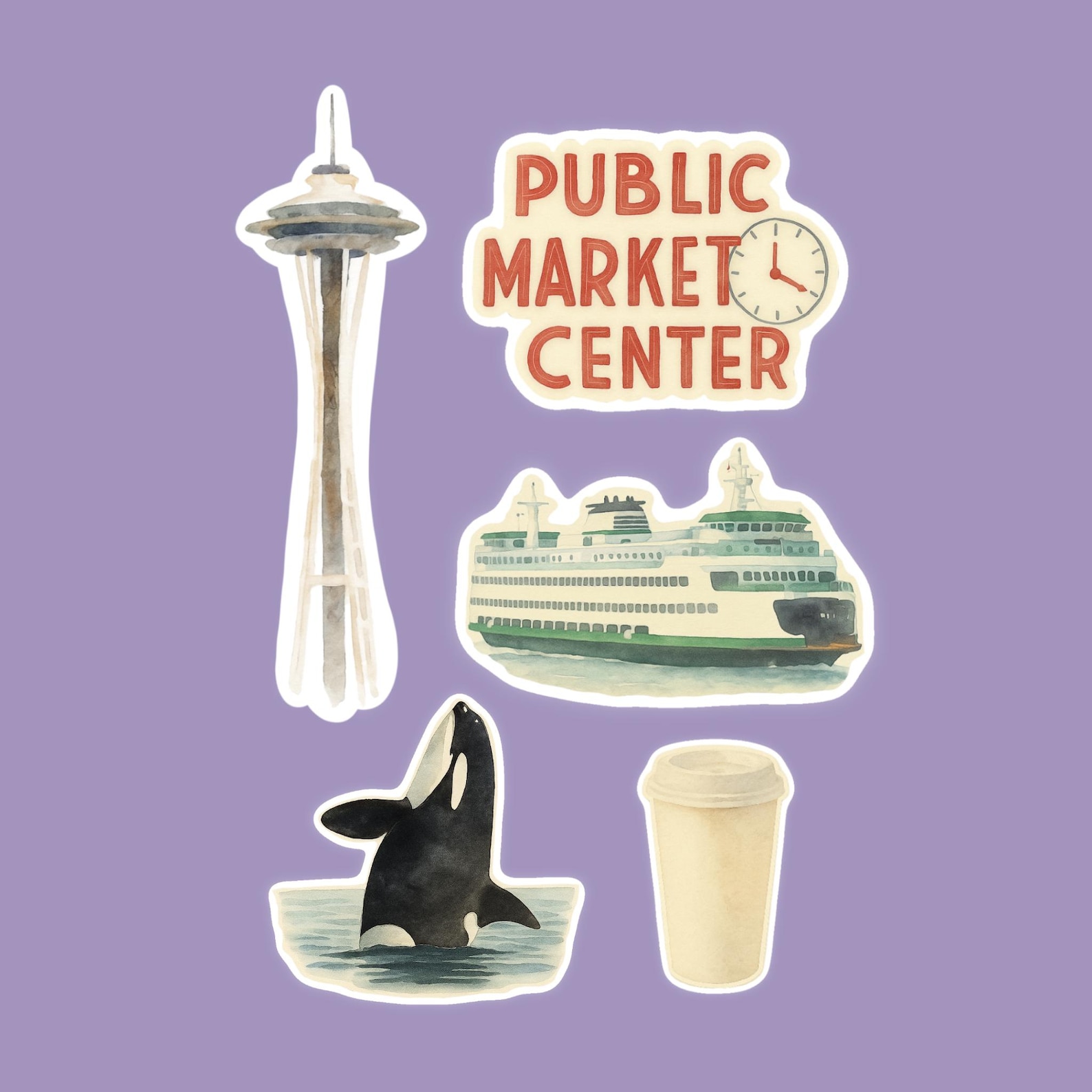 Seattle Sticker Bundle | Washington Stickers | Space Needle Vinyl ...