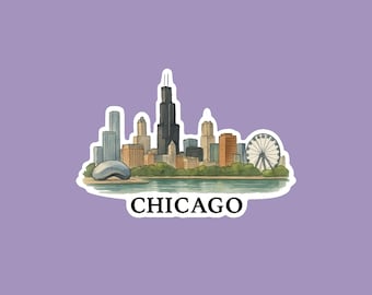 Chicago Skyline Sticker - Waterproof | Illinois