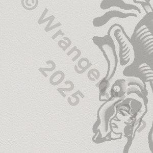 May include: A light gray illustration of a mythical creature with a horn and a staff. The text "© Wrangler 2025" is printed diagonally in the upper left corner. The image has a textured background.