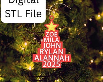 Archivo STL - Adorno personalizado para el árbol genealógico