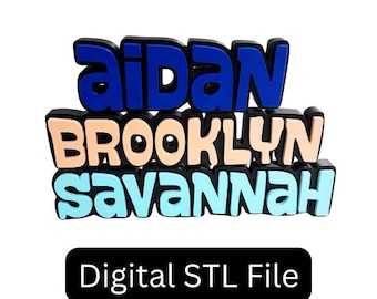 Digital STL File - Name Sign for Desk