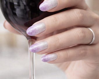 Purple Ombre Glitter Nail Wraps – Salon Quality DIY Manicure Strips