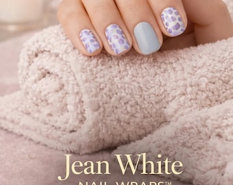 Lavender Lace Nail Wraps – Purple Floral Gel Strips (20 Wraps) – No UV Lamp