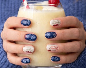Midnight Galaxy Nail Wraps: Deep Blue Celestial Design