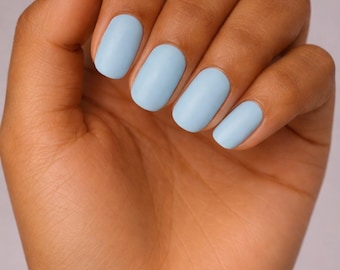 Himmelblaue (20 Wraps) Nagelverpackungen – Jeansweiße Nail Wraps – Nagelsticker