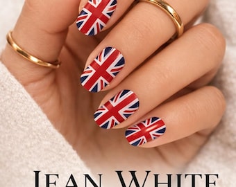 Union Jack Nail Wraps - Britische Flagge Gel Strips - 16-teiliges Set (Ohne UV Lampe)