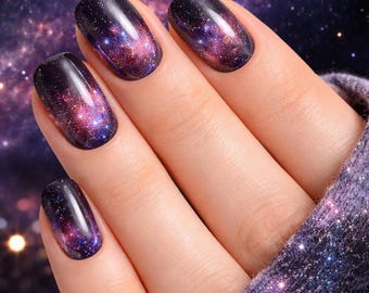 Galaxy Luxe Nail Wraps Cosmic Star Dust Design